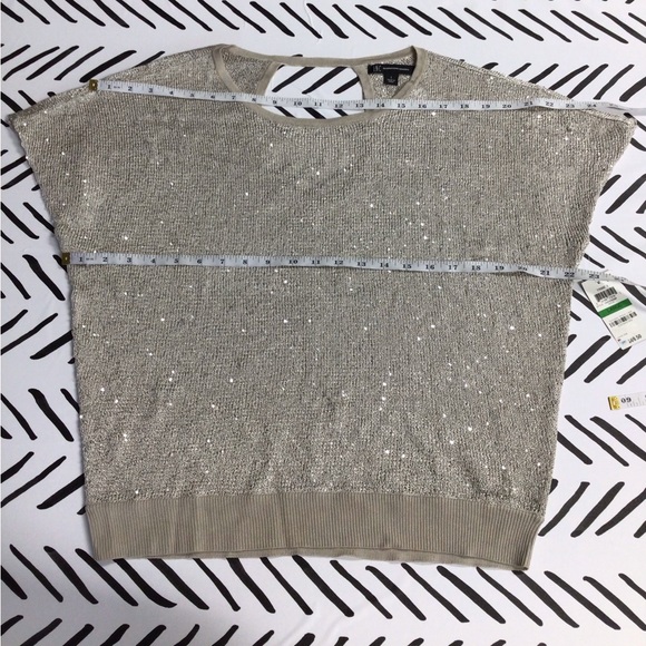 Large INC International Concepts gray sparkle sweater - Picture 4 of 8